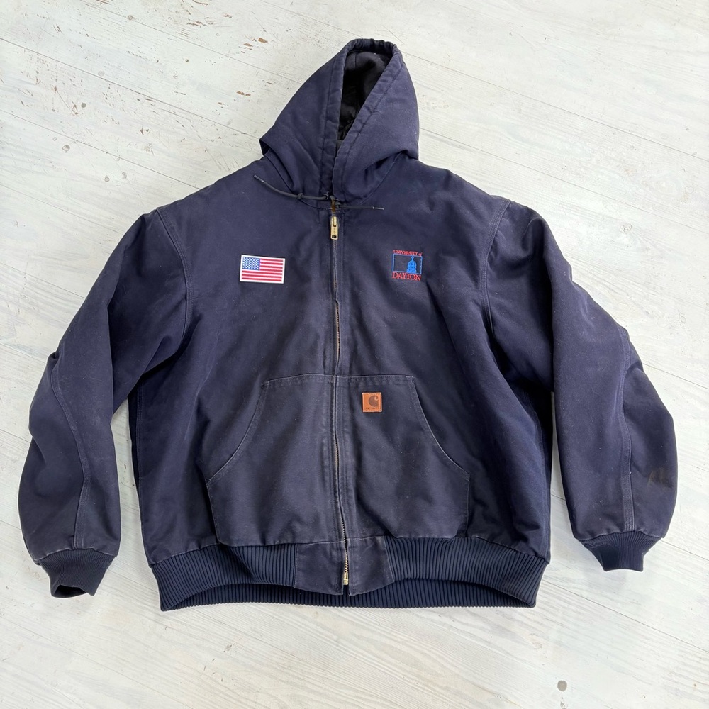 Carhartt Men’s Size 2XL J130 Midnight Blue Washed Duck Active Jacket Loose Fit